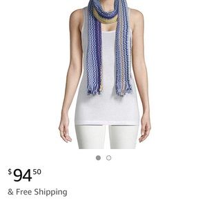 Missoni Orange Label Blue Yellow Zig Zag Scarf